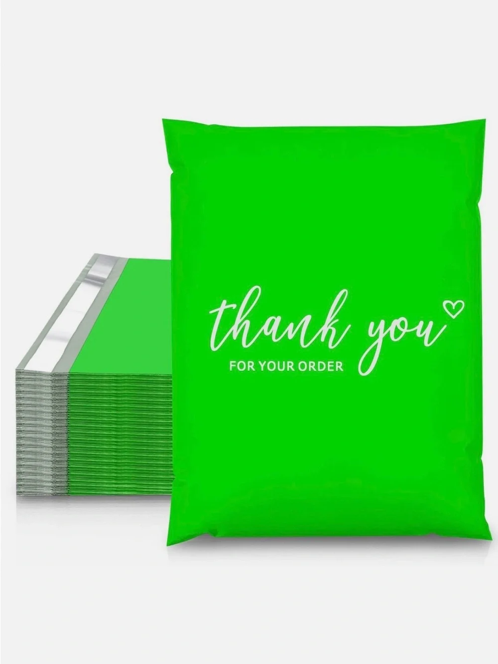JinRuiKJ 'Thank You For Your Order' Poly Mailer Vibrant Green Bags 10x13